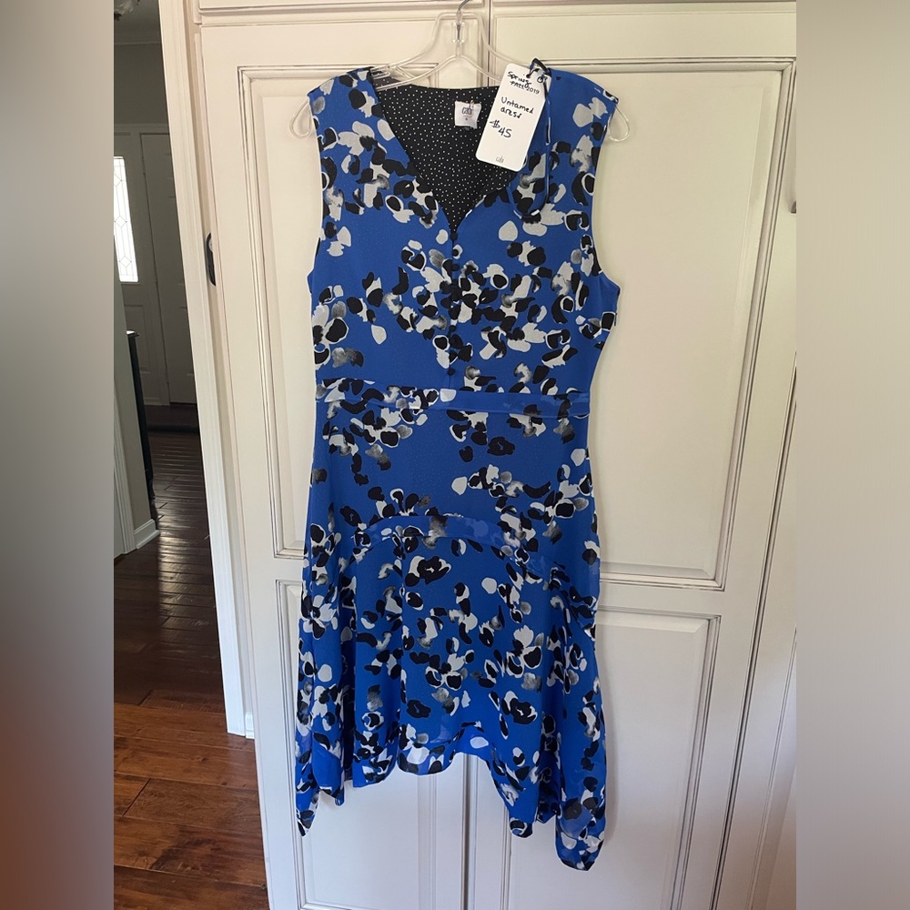 Cabi 5576 Untamed Dress electric blue floral Size M